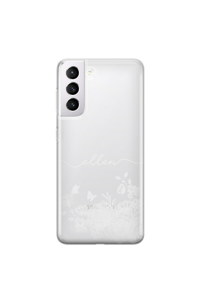 SAMSUNG - Galaxy S21 Plus - Soft Clear Case - Handwritten White Lace