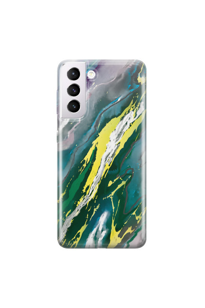 SAMSUNG - Galaxy S21 Plus - Soft Clear Case - Marble Rainforest Green