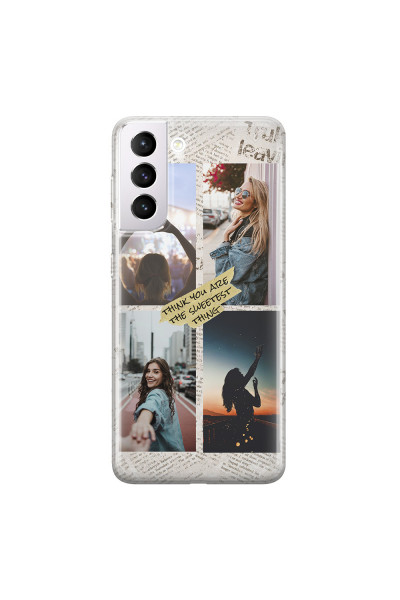 SAMSUNG - Galaxy S21 Plus - Soft Clear Case - Newspaper Vibes Phone Case