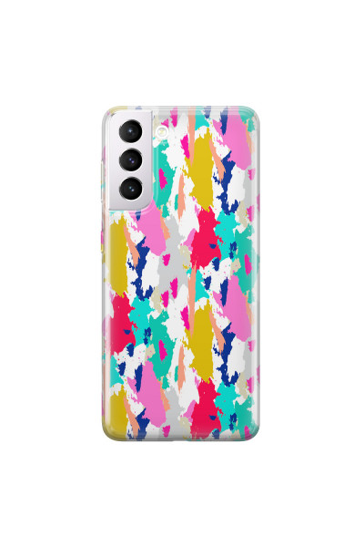 SAMSUNG - Galaxy S21 Plus - Soft Clear Case - Paint Strokes