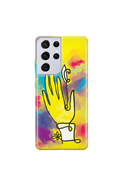 SAMSUNG - Galaxy S21 Ultra - Soft Clear Case - Abstract Hand Paint