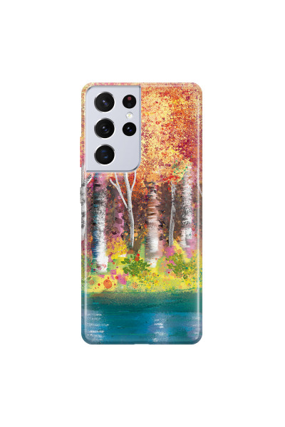 SAMSUNG - Galaxy S21 Ultra - Soft Clear Case - Calm Birch Trees