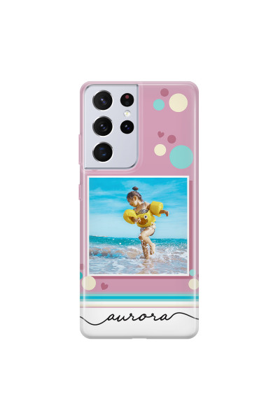 SAMSUNG - Galaxy S21 Ultra - Soft Clear Case - Cute Dots Photo Case