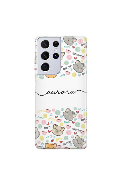 SAMSUNG - Galaxy S21 Ultra - Soft Clear Case - Cute Kitten Pattern