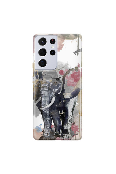 SAMSUNG - Galaxy S21 Ultra - Soft Clear Case - Elephant