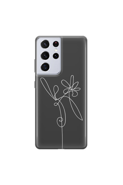 SAMSUNG - Galaxy S21 Ultra - Soft Clear Case - Flower In The Dark