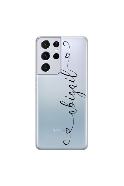 SAMSUNG - Galaxy S21 Ultra - Soft Clear Case - Hearts Handwritten Black