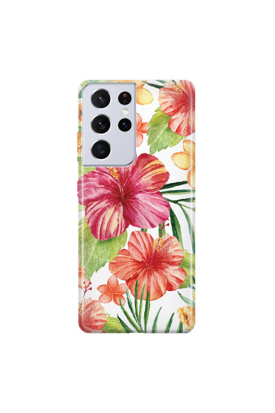 SAMSUNG - Galaxy S21 Ultra - Soft Clear Case - Tropical Vibes
