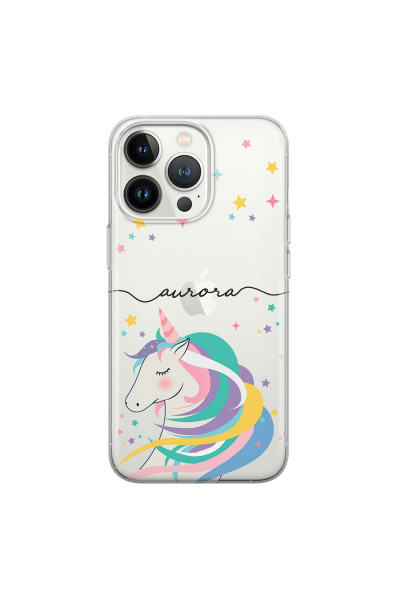 APPLE - iPhone 13 Pro Max - Soft Clear Case - Clear Unicorn Handwritten