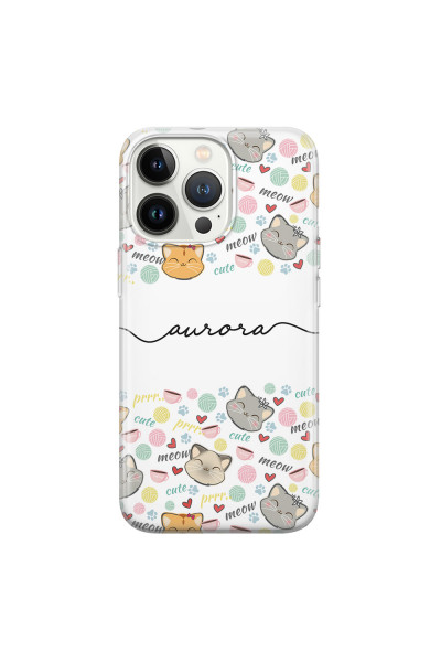 APPLE - iPhone 13 Pro Max - Soft Clear Case - Cute Kitten Pattern