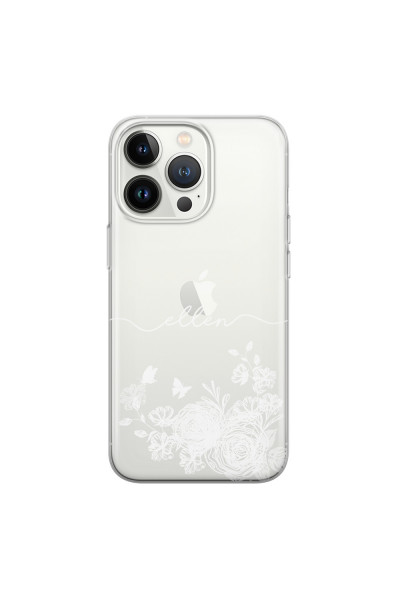 APPLE - iPhone 13 Pro Max - Soft Clear Case - Handwritten White Lace