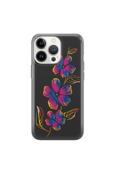 APPLE - iPhone 13 Pro Max - Soft Clear Case - Spring Flowers In The Dark
