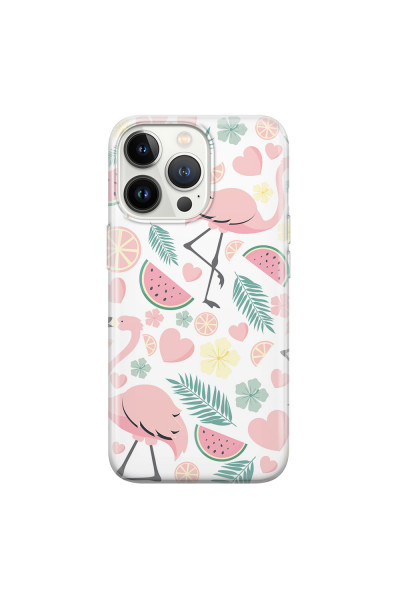APPLE - iPhone 13 Pro Max - Soft Clear Case - Tropical Flamingo III