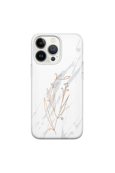 APPLE - iPhone 13 Pro Max - Soft Clear Case - White Marble Flowers