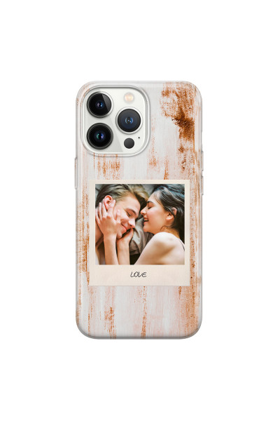 APPLE - iPhone 13 Pro Max - Soft Clear Case - Wooden Polaroid
