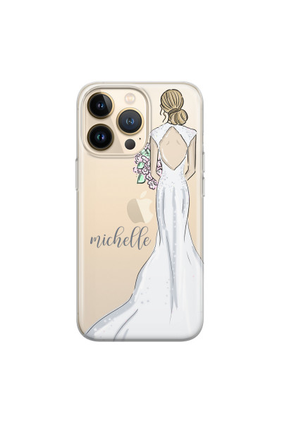 APPLE - iPhone 13 Pro - Soft Clear Case - Bride To Be Blonde Dark
