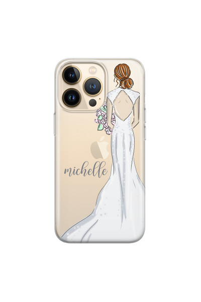 APPLE - iPhone 13 Pro - Soft Clear Case - Bride To Be Redhead Dark