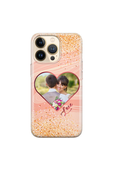 APPLE - iPhone 13 Pro - Soft Clear Case - Glitter Love Heart Photo