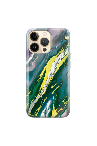 APPLE - iPhone 13 Pro - Soft Clear Case - Marble Rainforest Green