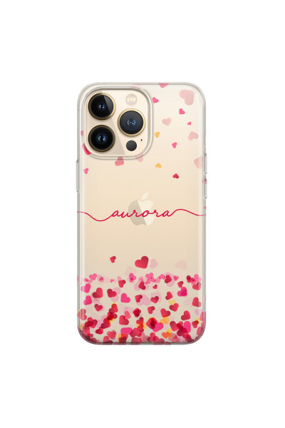 APPLE - iPhone 13 Pro - Soft Clear Case - Scattered Hearts
