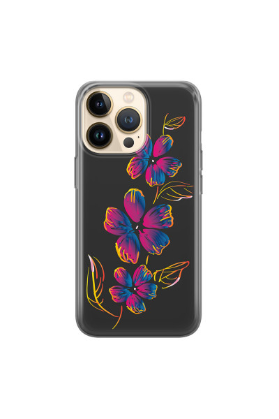 APPLE - iPhone 13 Pro - Soft Clear Case - Spring Flowers In The Dark