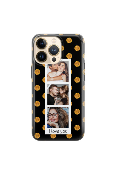 APPLE - iPhone 13 Pro - Soft Clear Case - Triple Love Dots Photo