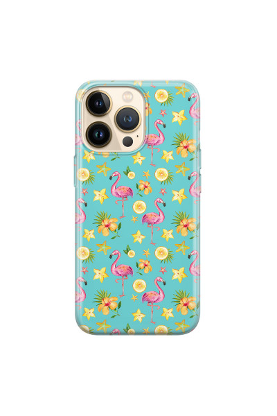 APPLE - iPhone 13 Pro - Soft Clear Case - Tropical Flamingo I