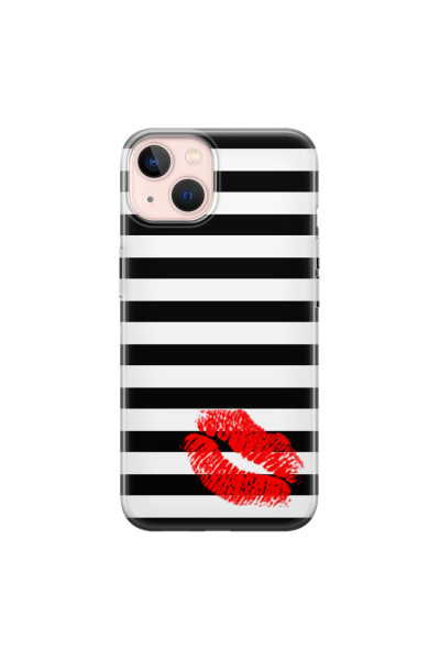 APPLE - iPhone 13 Mini - Soft Clear Case - B&W Lipstick
