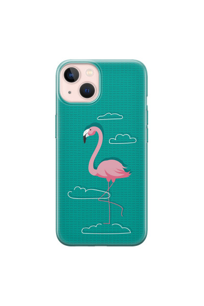 APPLE - iPhone 13 Mini - Soft Clear Case - Cartoon Flamingo