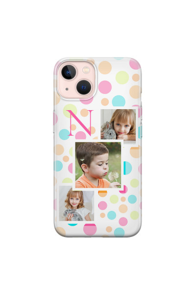 APPLE - iPhone 13 Mini - Soft Clear Case - Cute Dots Initial