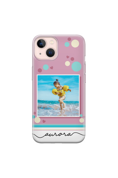 APPLE - iPhone 13 Mini - Soft Clear Case - Cute Dots Photo Case