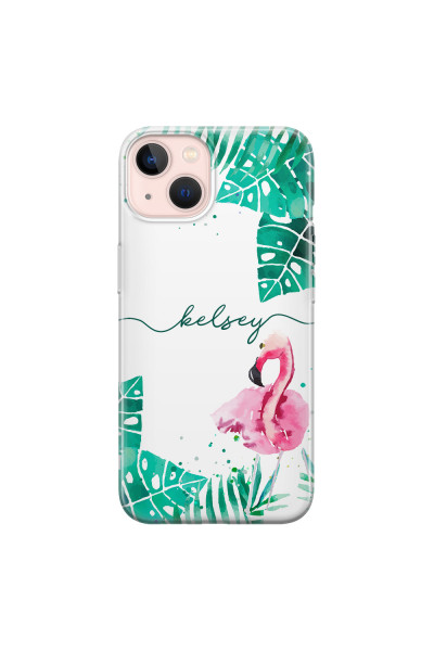 APPLE - iPhone 13 Mini - Soft Clear Case - Flamingo Watercolor