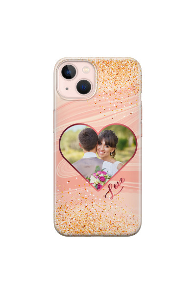 APPLE - iPhone 13 Mini - Soft Clear Case - Glitter Love Heart Photo