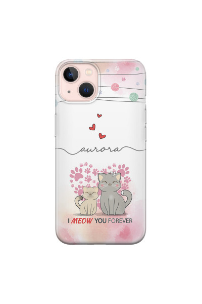 APPLE - iPhone 13 Mini - Soft Clear Case - I Meow You Forever