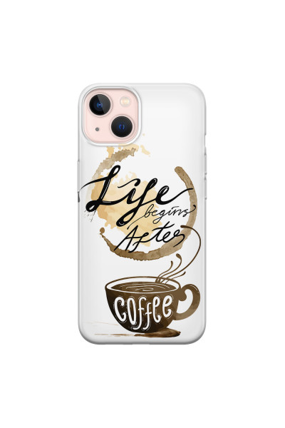 APPLE - iPhone 13 Mini - Soft Clear Case - Life begins after coffee