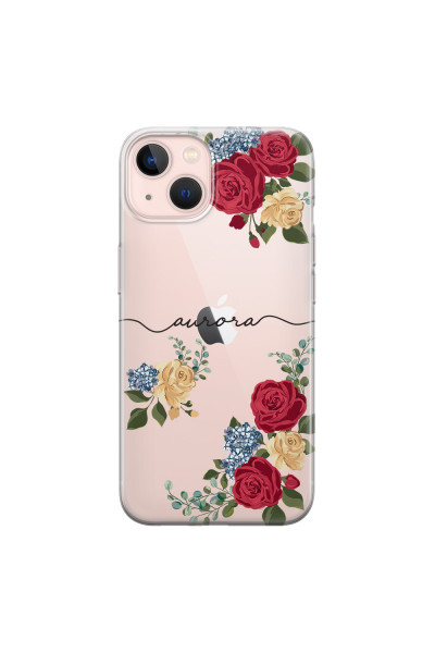 APPLE - iPhone 13 Mini - Soft Clear Case - Red Floral Handwritten