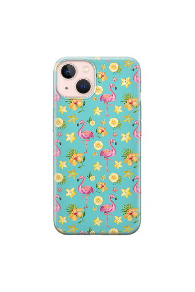 APPLE - iPhone 13 Mini - Soft Clear Case - Tropical Flamingo I