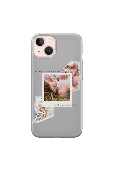 APPLE - iPhone 13 Mini - Soft Clear Case - Vintage Grey Collage Phone Case