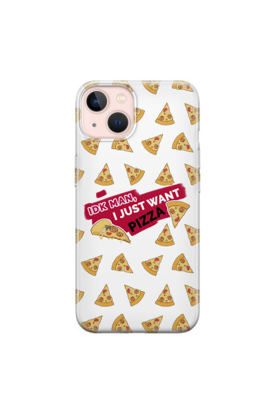 APPLE - iPhone 13 Mini - Soft Clear Case - Want Pizza Men Phone Case