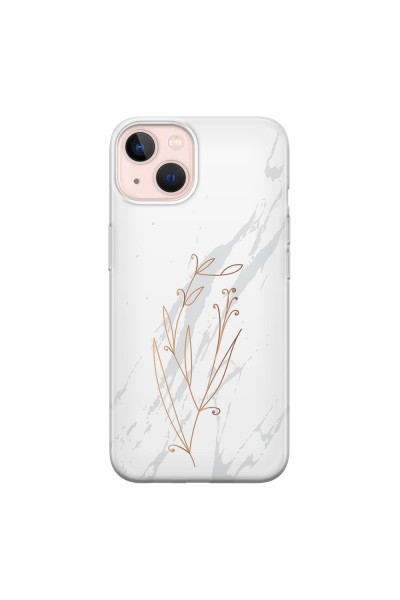 APPLE - iPhone 13 Mini - Soft Clear Case - White Marble Flowers