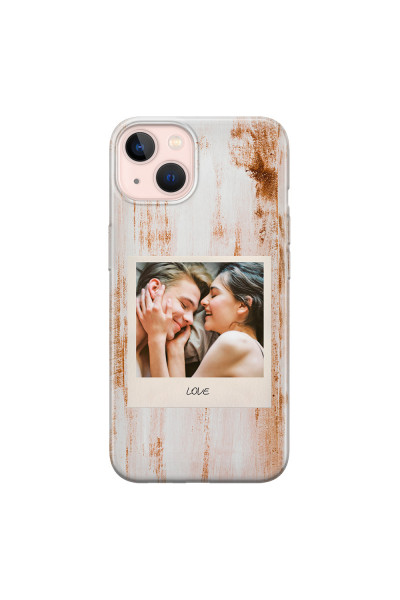 APPLE - iPhone 13 Mini - Soft Clear Case - Wooden Polaroid