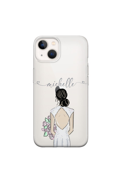 APPLE - iPhone 13 - Soft Clear Case - Bride To Be Blackhair II. Dark