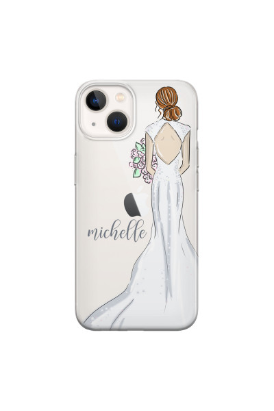 APPLE - iPhone 13 - Soft Clear Case - Bride To Be Redhead Dark