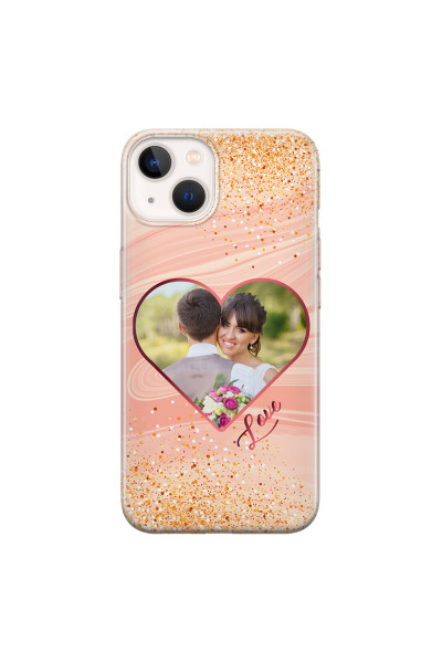 APPLE - iPhone 13 - Soft Clear Case - Glitter Love Heart Photo