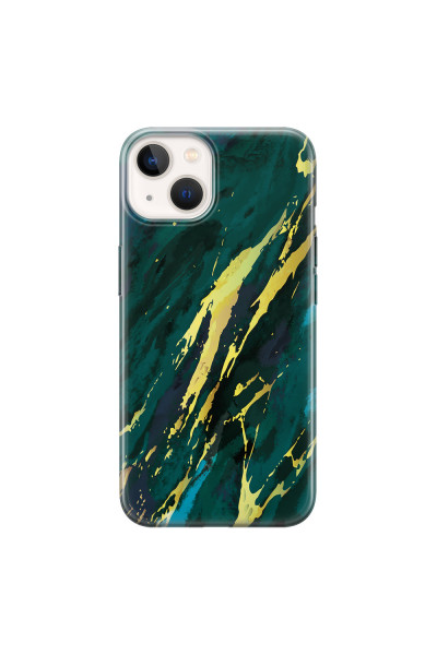 APPLE - iPhone 13 - Soft Clear Case - Marble Emerald Green