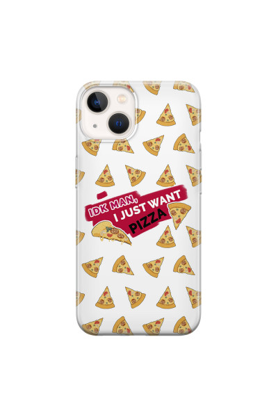 APPLE - iPhone 13 - Soft Clear Case - Want Pizza Men Phone Case