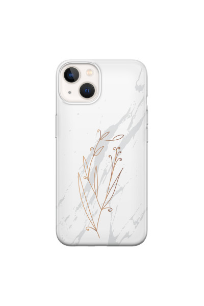APPLE - iPhone 13 - Soft Clear Case - White Marble Flowers