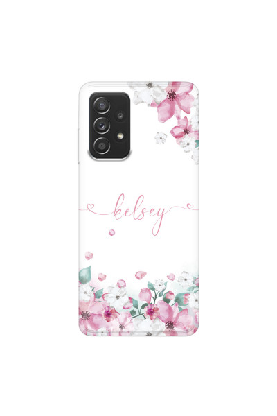 SAMSUNG - Galaxy A52 / A52s - Soft Clear Case - Watercolor Flowers Handwritten