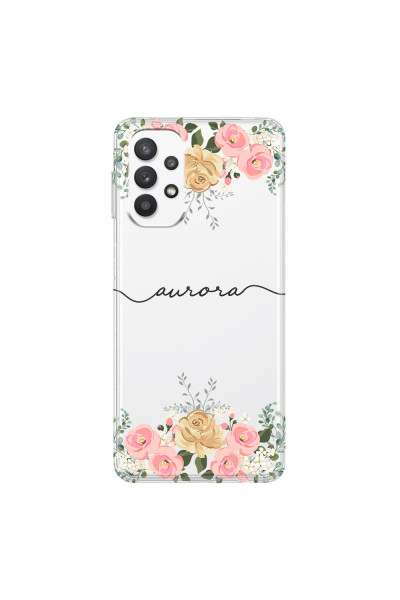 SAMSUNG - Galaxy A32 - Soft Clear Case - Gold Floral Handwritten Dark