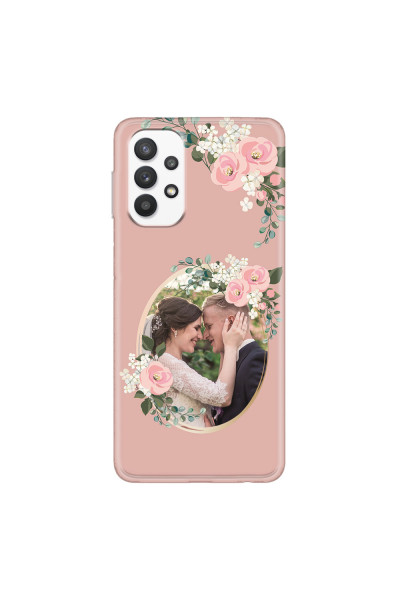 SAMSUNG - Galaxy A32 - Soft Clear Case - Pink Floral Mirror Photo